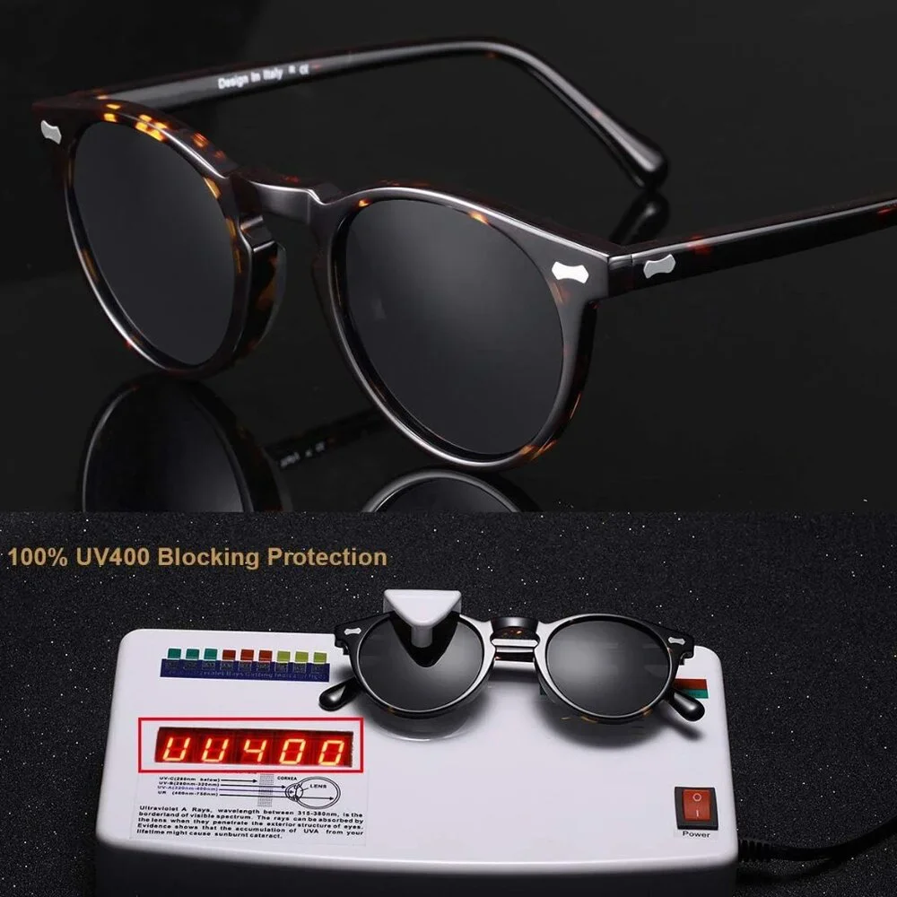 Handmade Retro Polarized Sunglasses for Men - UV400 Protection & Glare Reduction